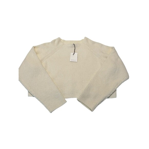 NWT Anthropologie MABLE‎ Medium Chunky Cropped Cream Sweater Cable Knit #ST11-1 - Picture 1 of 8